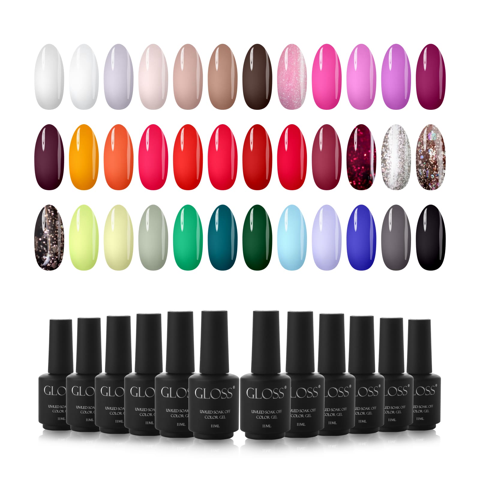 GLOSS Color gel set, 36 pcs (11 ml)